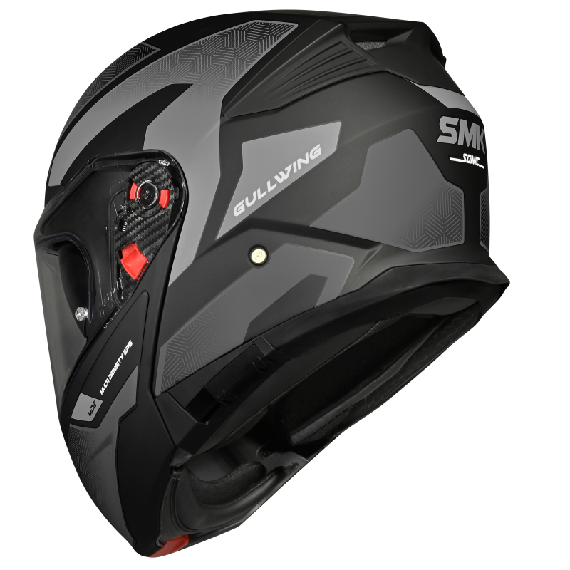 SMK Gullwing Sonic Matte Black/Grey MA266 Helmet