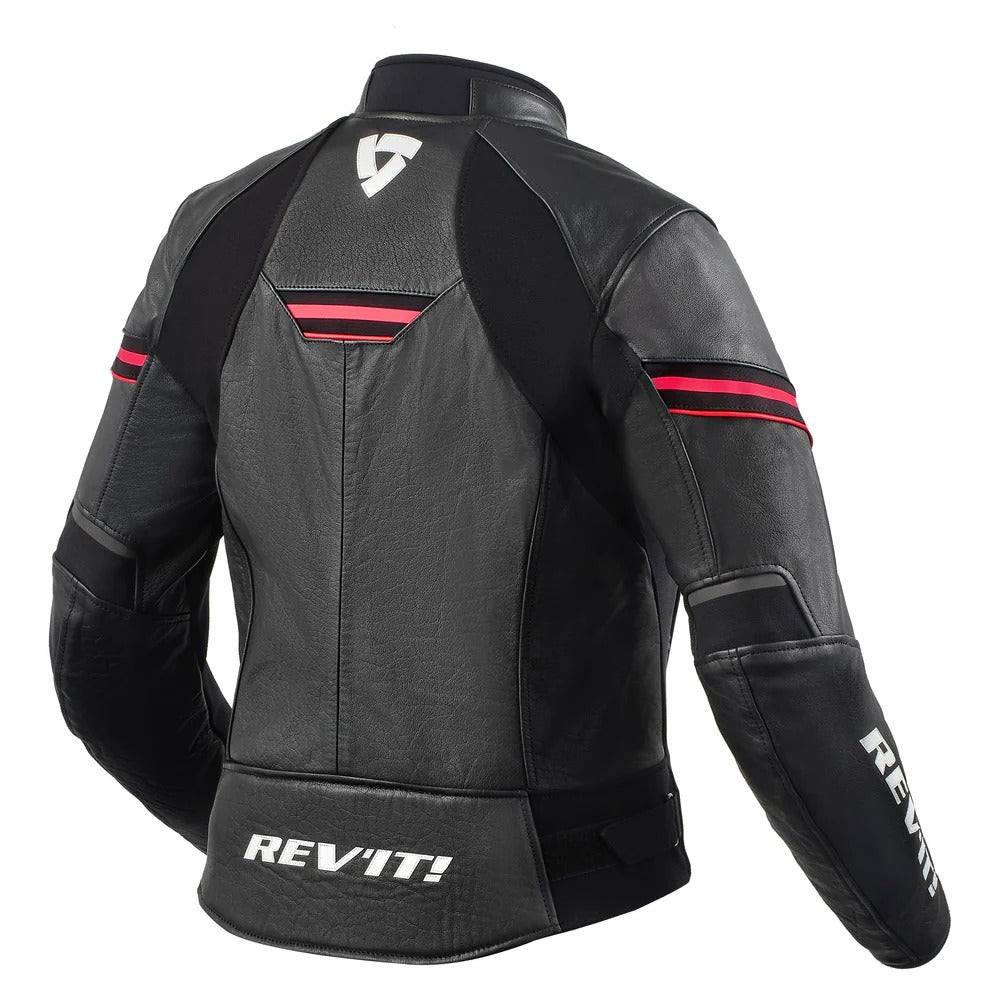 REV'IT! Median Black/Pink Womens Leather Jacket