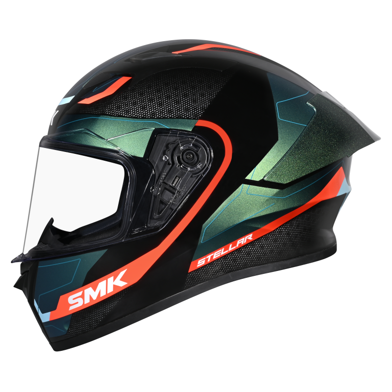 SMK Stellar Sport Flight Gloss Black/Blue/Orange GL257C Helmet