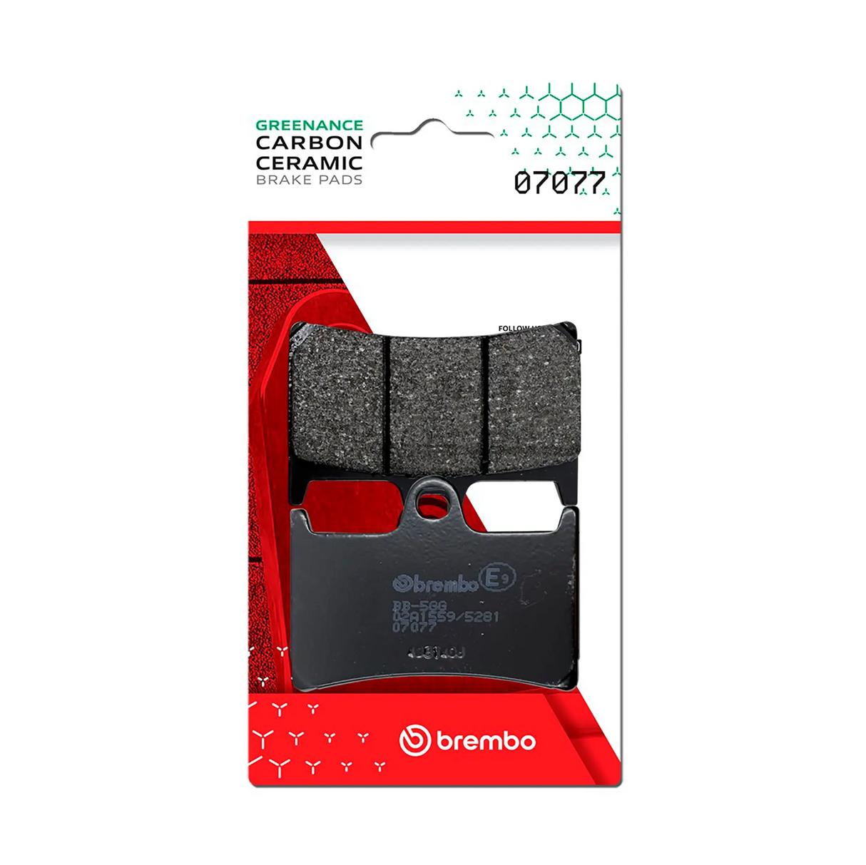Brembo B-07077 Scooter (CC) Carbon Ceramic Rear Brake Pad (07077)
