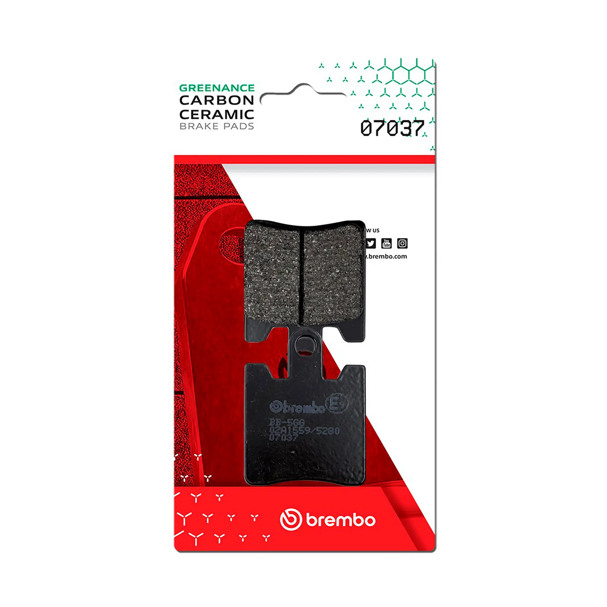 Brembo B-07037 Scooter (CC) Carbon Ceramic Rear Brake Pad (07037)