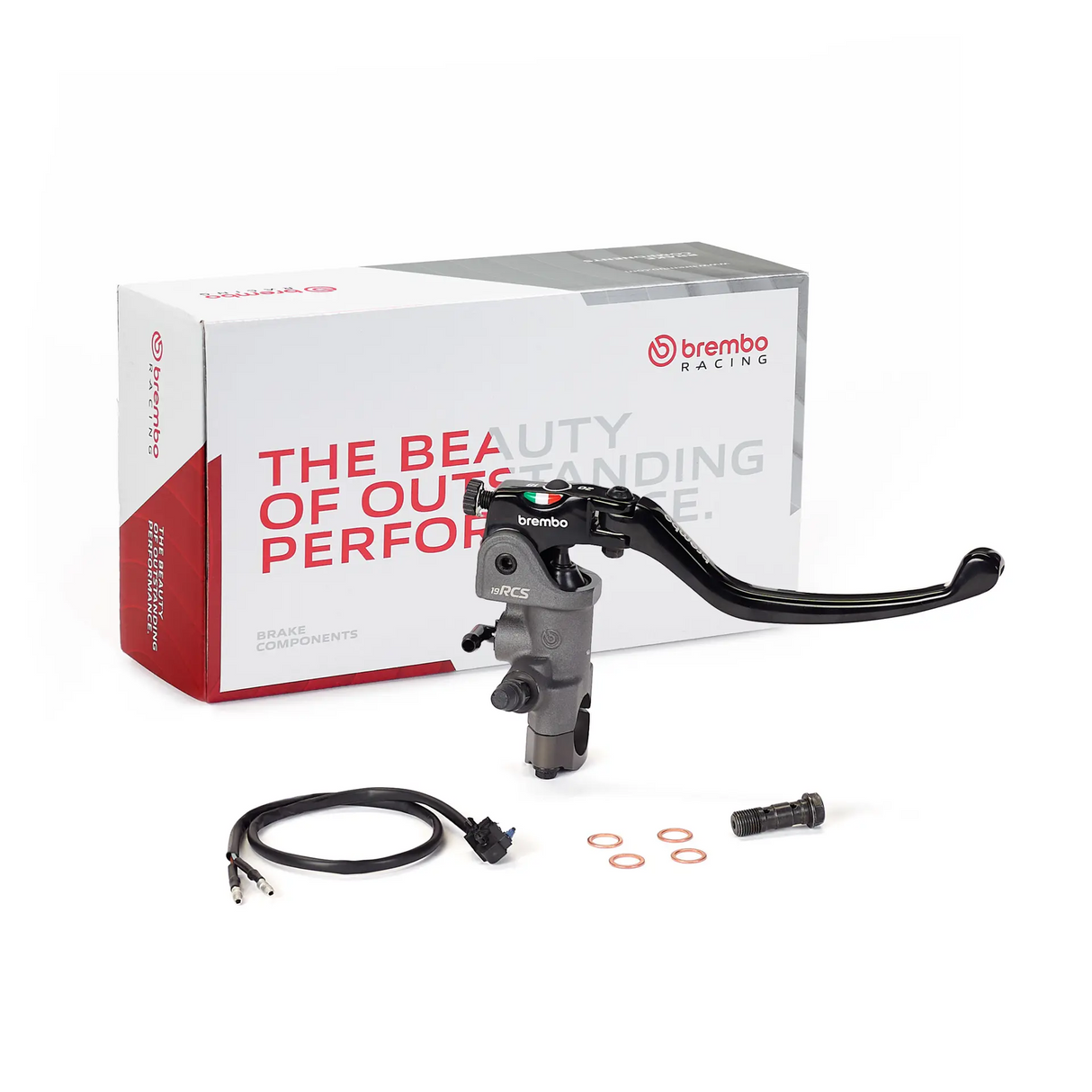 Brembo B-110A89710 19RCS Radial Brake Master Cylinder w/Fold-Up Lever for 1" Handlebars