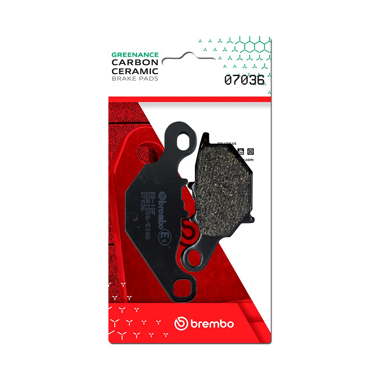 Brembo B-07036 Scooter (CC) Carbon Ceramic Rear Brake Pad (07036)