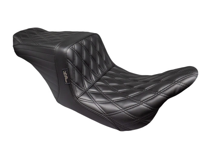 LePera LP-LVU-587DD TailWhip Up Front Dual Seat w/Black Double Diamond Stitch for Harley-Davidson CVO Touring 23-Up/Street Glide/Road Glide 24-Up/Touring 25-Up