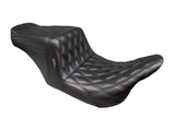 LePera LP-LVU-587DD TailWhip Up Front Dual Seat w/Black Double Diamond Stitch for Harley-Davidson CVO Touring 23-Up/Street Glide/Road Glide 24-Up/Touring 25-Up
