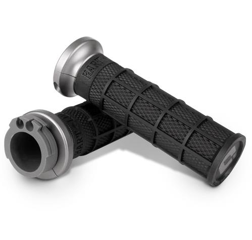 ODI Grips ODI-V31HCW-BH-H Hart-Luck Full Waffle Lock-On Handgrips Grey for H-D w/Throttle Cable