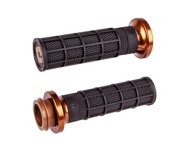ODI Grips ODI-V31HCW-BZ-Z Hart-Luck Full Waffle Lock-On Handgrips Bronze for H-D w/Throttle Cable