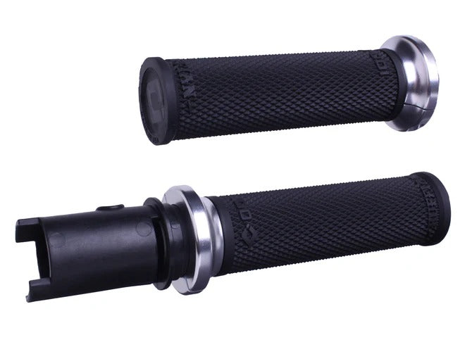 ODI Grips ODI-V30HTCB-S Ruffian Lock-On Handgrips Black/Silver for Harley-Davidson CVO Touring 23-Up/Street Glide/Road Glide 24-Up/Touring/Softail 25-Up