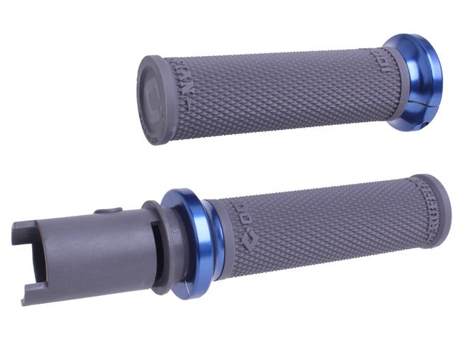 ODI Grips ODI-V30HTCH-U Ruffian Lock-On Handgrips Graphite/Blue for Harley-Davidson CVO Touring 23-Up/Street Glide/Road Glide 24-Up/Touring/Softail 25-Up
