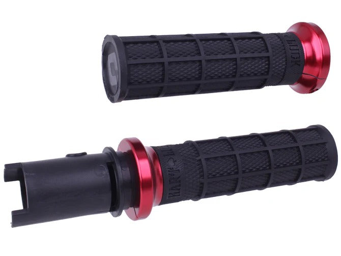 ODI Grips ODI-V31HTC-BB-R Hart-Luck Full Waffle Lock-On Handgrips Red for Harley-Davidson CVO Touring 23-Up/Street Glide/Road Glide 24-Up/Touring/Softail 25-Up