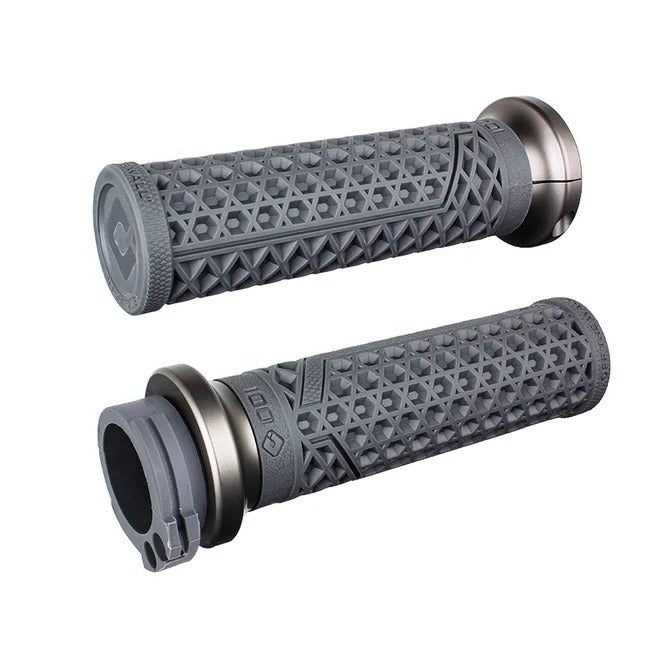 ODI Grips ODI-V31VHCWH-H Vans Signature Lock-On Handgrips Graphite/Gun Metal for H-D w/Throttle Cable