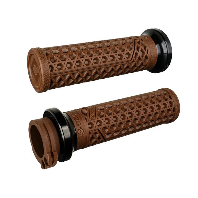 ODI Grips ODI-V31VHCWN-B Vans Signature Lock-On Handgrips Brown/Black for H-D w/Throttle Cable