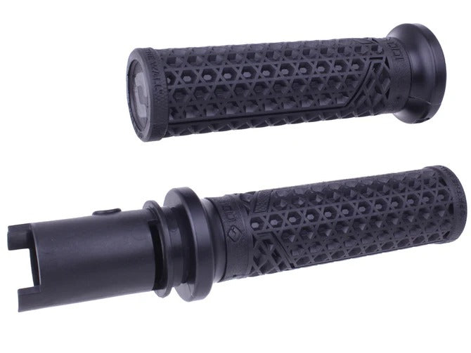 ODI Grips ODI-V31VHTCB-MB Vans Signature Lock-On Handgrips Black/Black for Harley-Davidson CVO Touring 23-Up/Street Glide/Road Glide 24-Up/Touring/Softail 25-Up