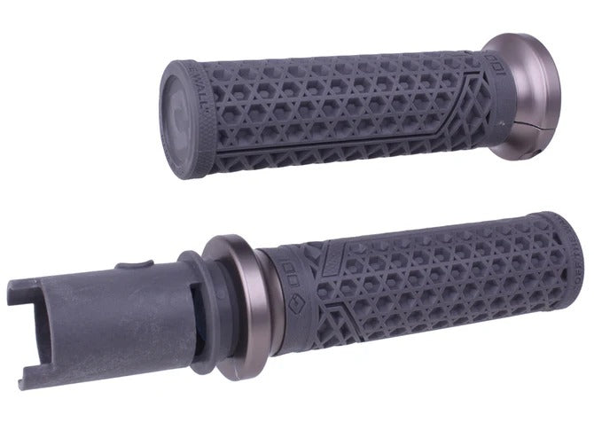 ODI Grips ODI-V31VHTCH-H Vans Signature Lock-On Handgrips Graphite/Gun Metal for Harley-Davidson CVO Touring 23-Up/Street Glide/Road Glide 24-Up/Touring/Softail 25-Up