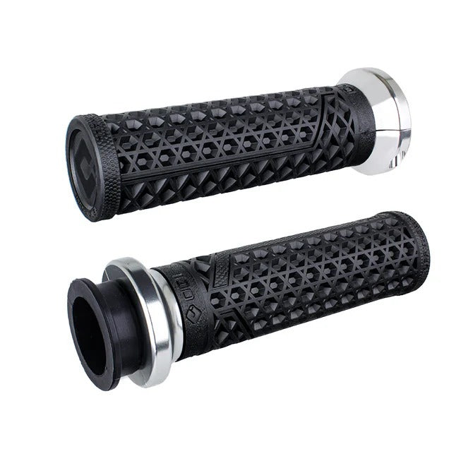 ODI Grips ODI-V31VITWB-S Vans Signature Lock-On Handgrips Black/Silver for Indian Touring 18-Up