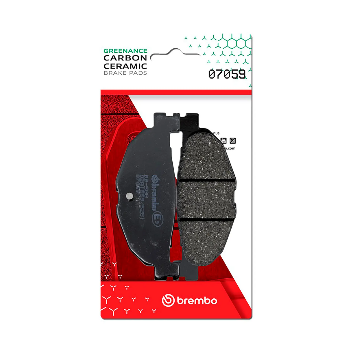 Brembo B-07059 Scooter (CC) Carbon Ceramic Rear Brake Pad (07059)