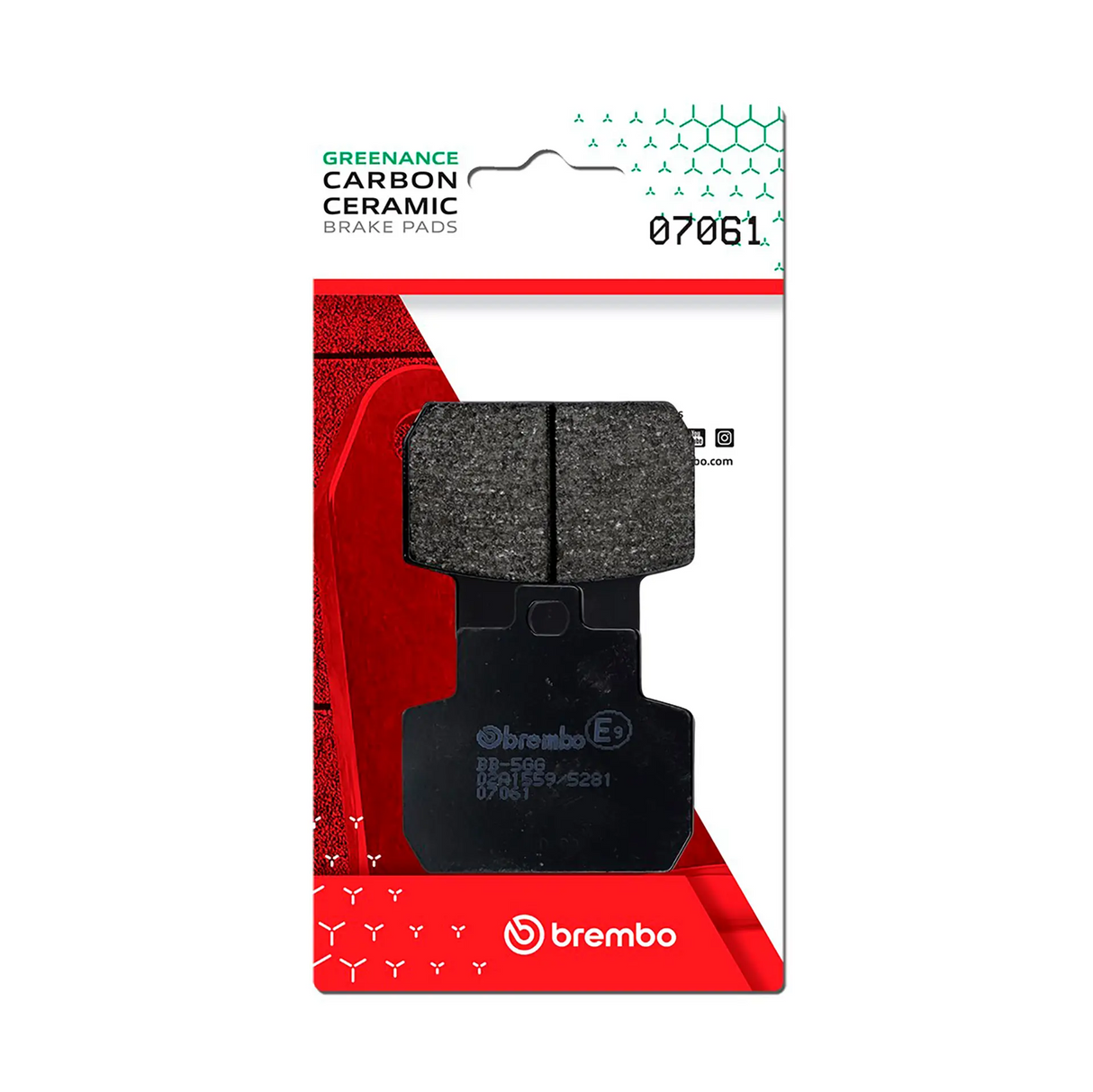Brembo B-07061 Scooter (CC) Carbon Ceramic Rear Brake Pad (07061)