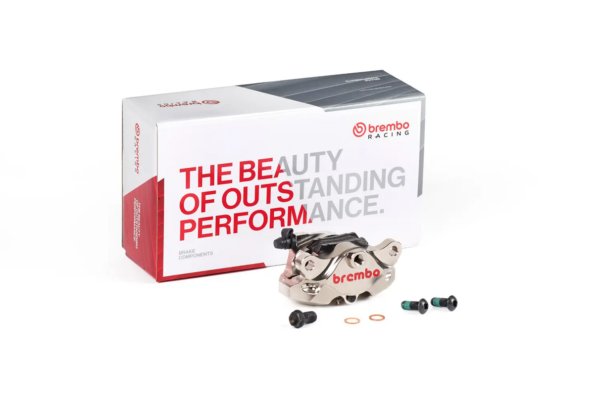 Brembo P4 34 84mm Rear Caliper Kit Nickel for Aprilia/Ducati Models