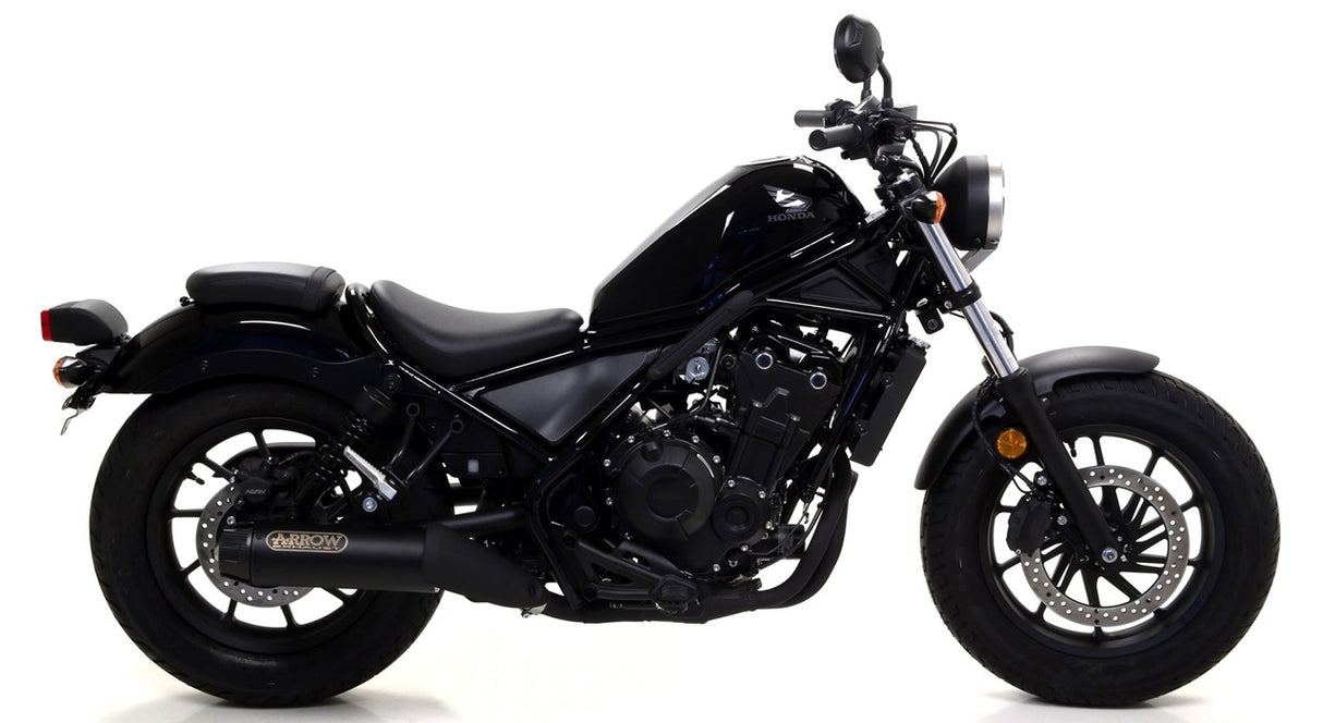 Arrow 74504RBN Rebel Stainless Steel Dark Slip-On Muffler w/Aluminium Dark End Cap for Honda CMX500 Rebel 17-24