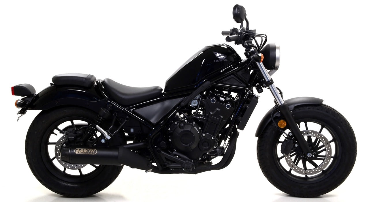 Arrow 74504RBN Rebel Stainless Steel Dark Slip-On Muffler w/Aluminium Dark End Cap for Honda CMX500 Rebel 17-24