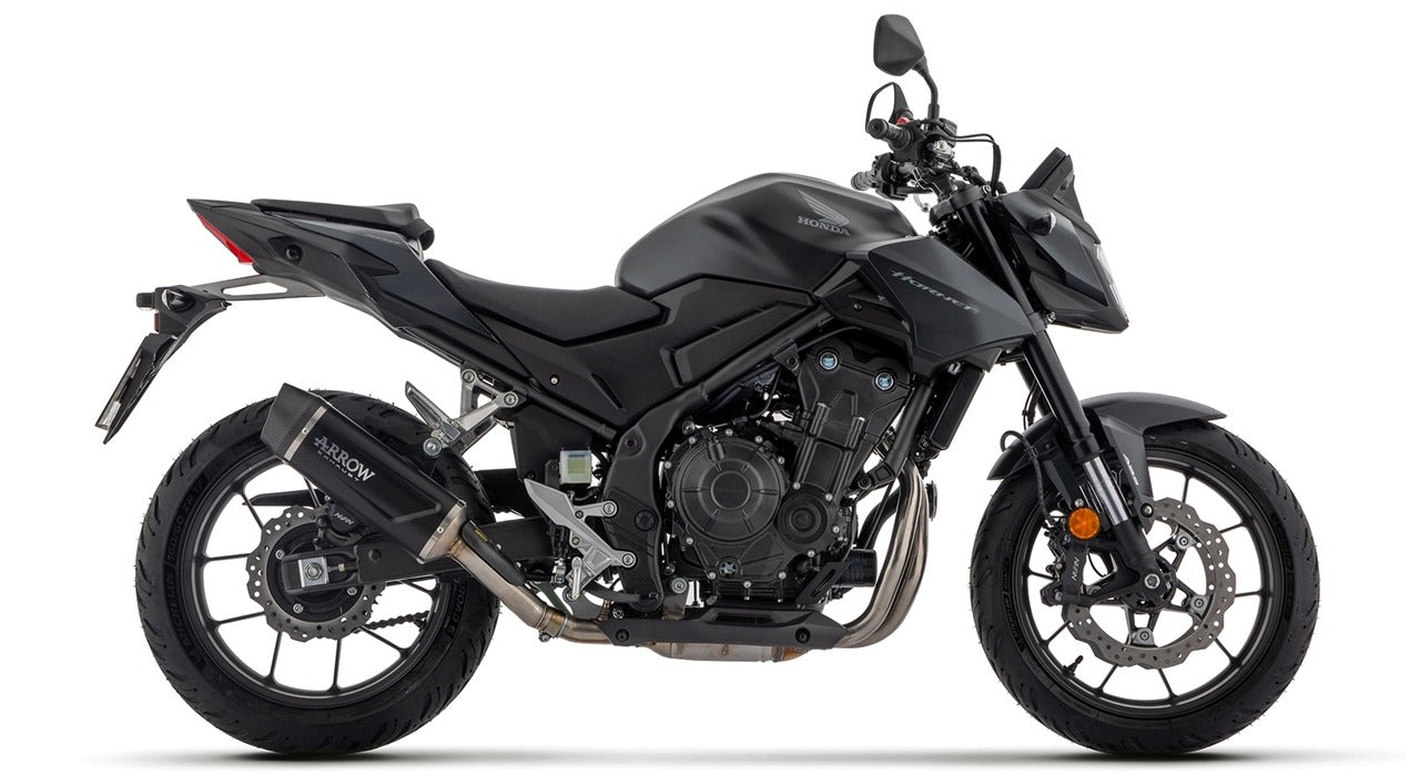Arrow 71964AKN Indy Race Evo Aluminium Dark Slip-On Muffler w/Carbon End Cap for Honda CB500 Hornet/NX500 24-Up