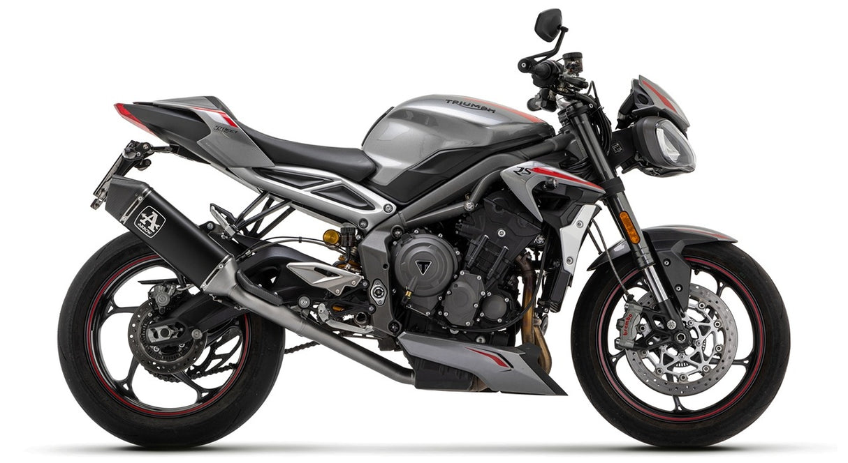 Arrow 71502VAN Veloce Aluminium Dark Slip-On Muffler w/Carbon End Cap for Triumph Street Triple 765 20-22