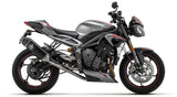 Arrow 71502VAN Veloce Aluminium Dark Slip-On Muffler w/Carbon End Cap for Triumph Street Triple 765 20-22