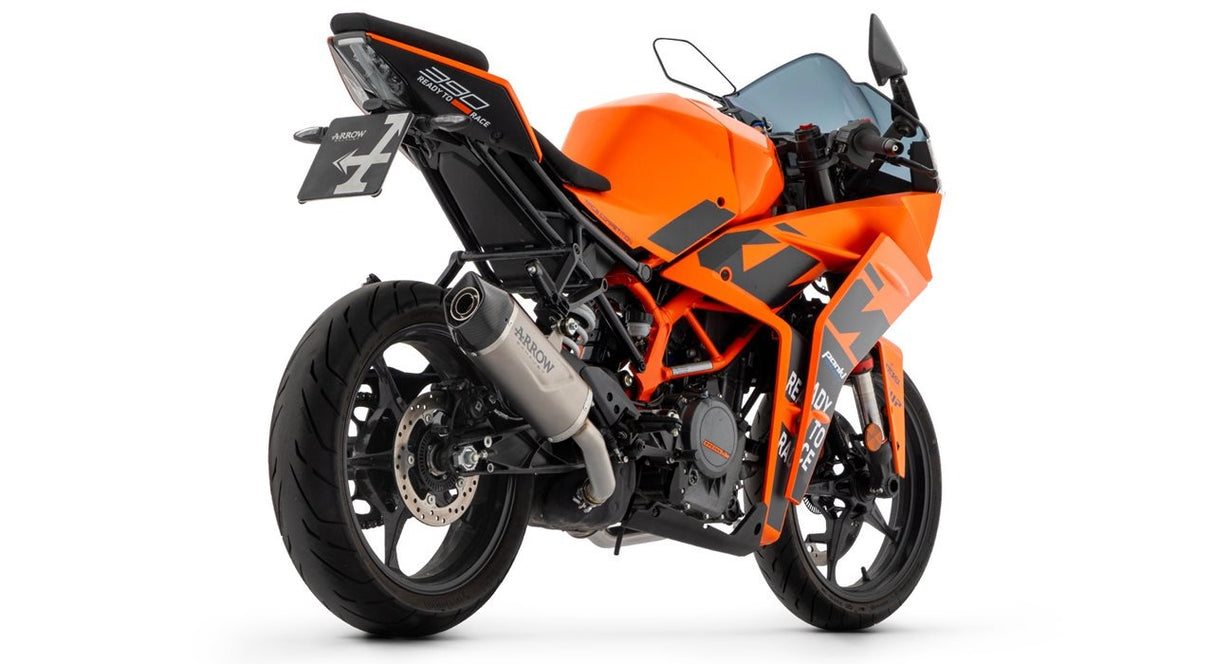 Arrow 71957PK Indy Race Titanium Slip-On Muffler w/Carbon End Cap for KTM RC 390 22-24