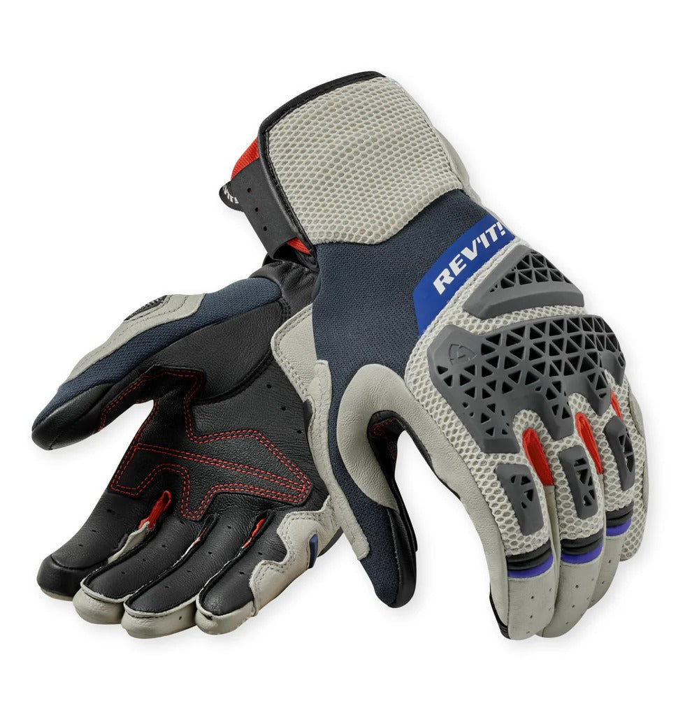 REV'IT! Sand 5 Silver/Red Gloves