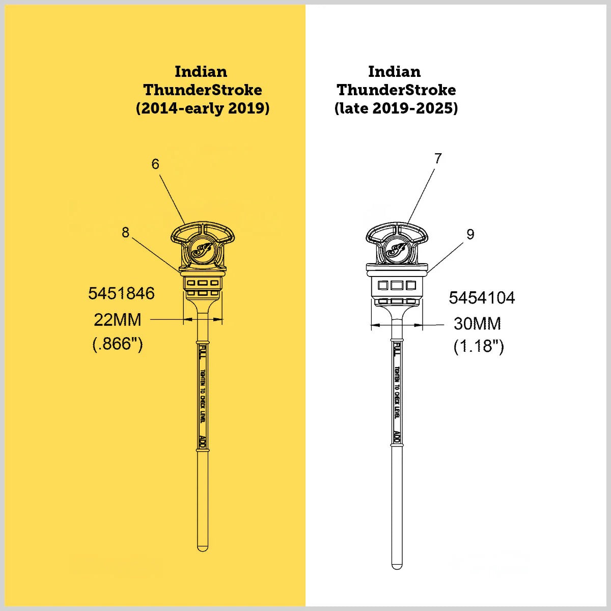Figurati Designs FIG-FD01-MAGDSTS-KN-SS Magnetic Dipstick Silver for Indian Big Twin 14-17 w/111ci & 116ci Thunderstroke Engines