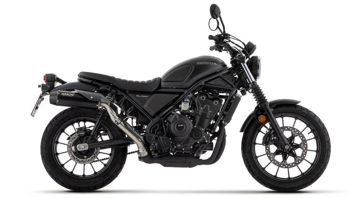 Arrow 74513RB Rebel Stainless Steel Dark Slip-On Muffler w/Carbon End Cap for Honda CL500 23-24