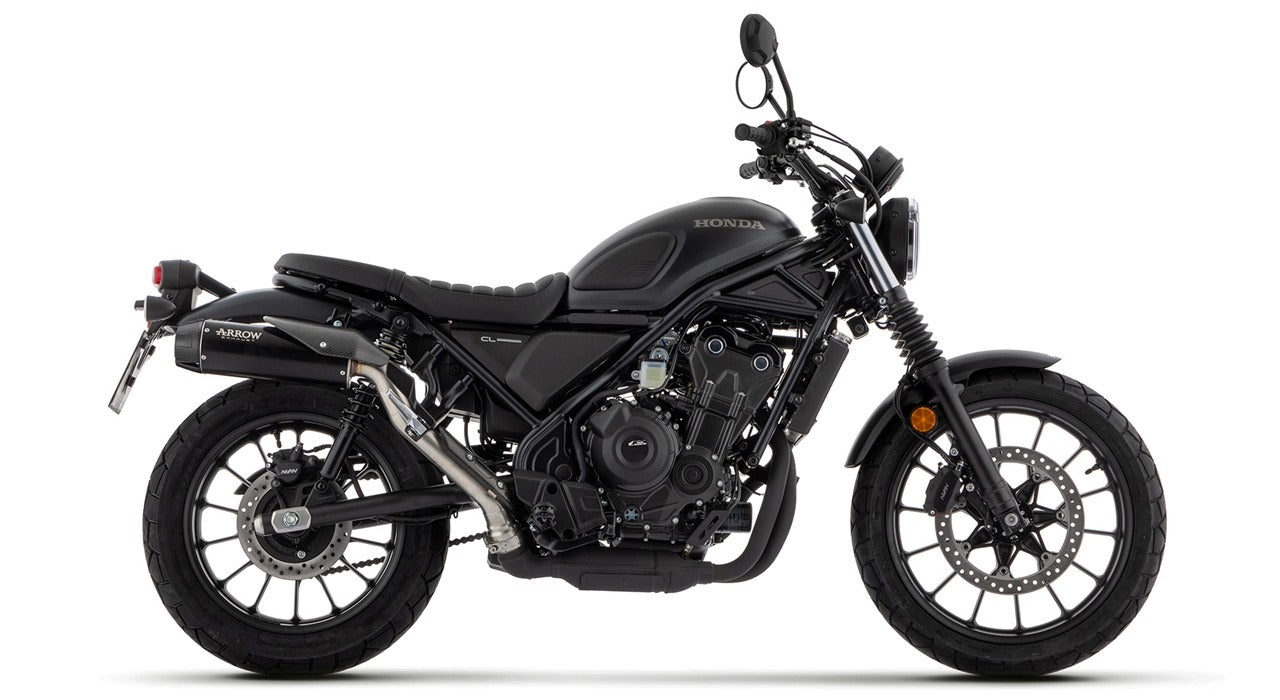 Arrow 74513RB Rebel Stainless Steel Dark Slip-On Muffler w/Carbon End Cap for Honda CL500 23-24