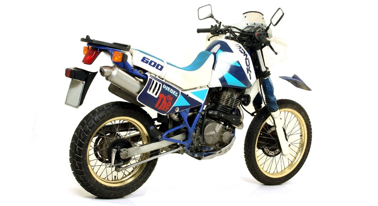Arrow 72640PD Paris-Dakar Replica Stainless Steel Slip-On Muffler w/Steel End Cap for Suzuki DR 600 R/DR 600 S 85-90