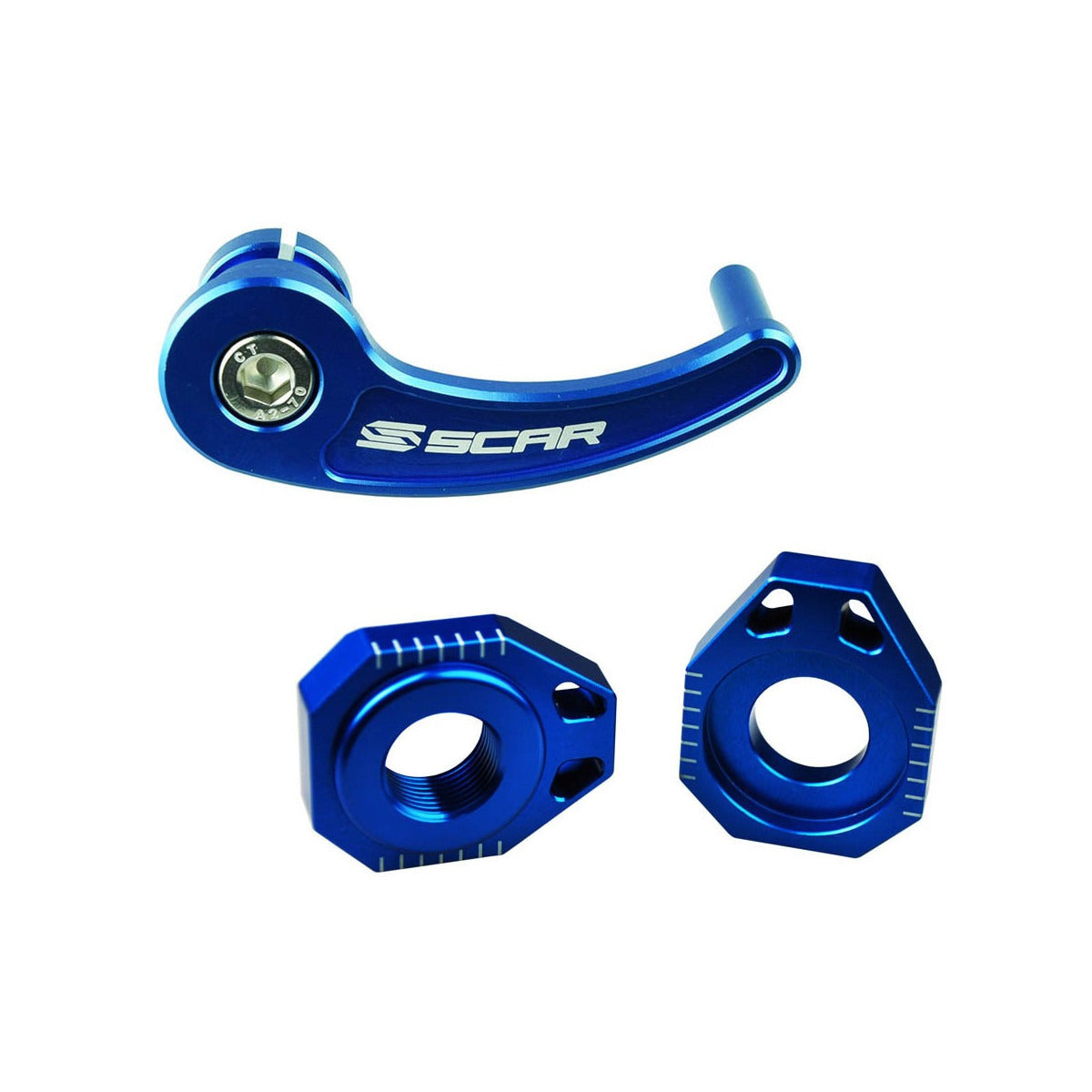 Scar RAP600AB601 Rear Axle Pull & Axle Blocks Blue for Sherco 125 SER 18-23/250/300 SER/250/300/450 SEFR 12-23
