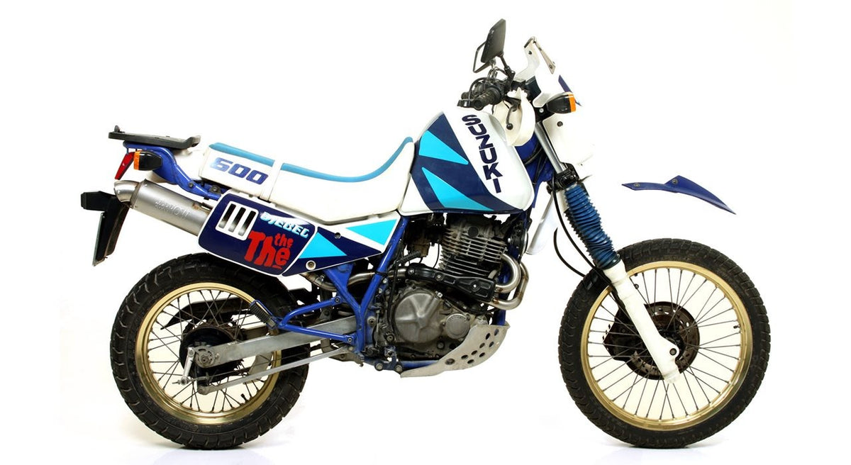 Arrow 72640PD Paris-Dakar Replica Stainless Steel Slip-On Muffler w/Steel End Cap for Suzuki DR 600 R/DR 600 S 85-90