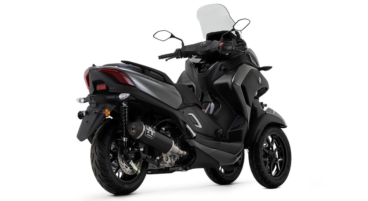 Arrow 53542ANN Urban Aluminium Dark Slip-On Muffler w/Dark Steel End Cap for Yamaha Tricity 300/XMAX 300 21-24