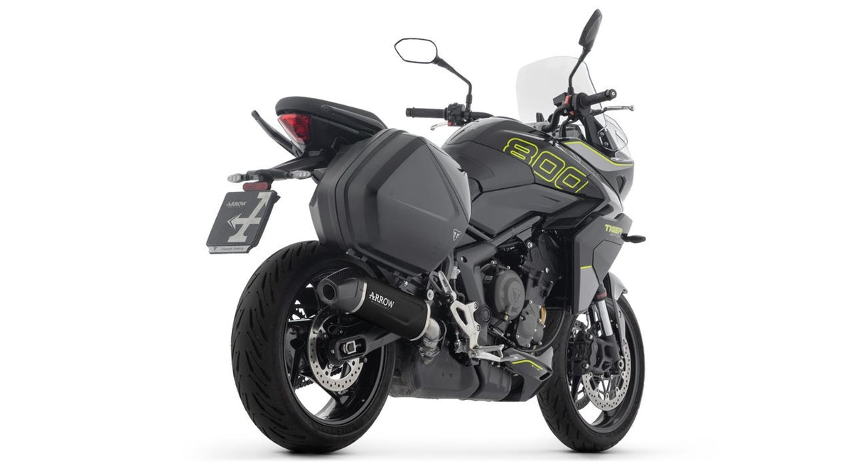 Arrow 72668AKN Indy Race Evo Aluminium Dark Slip-On Muffler w/Carbon End Cap for Triumph Tiger Sport 800 25-Up