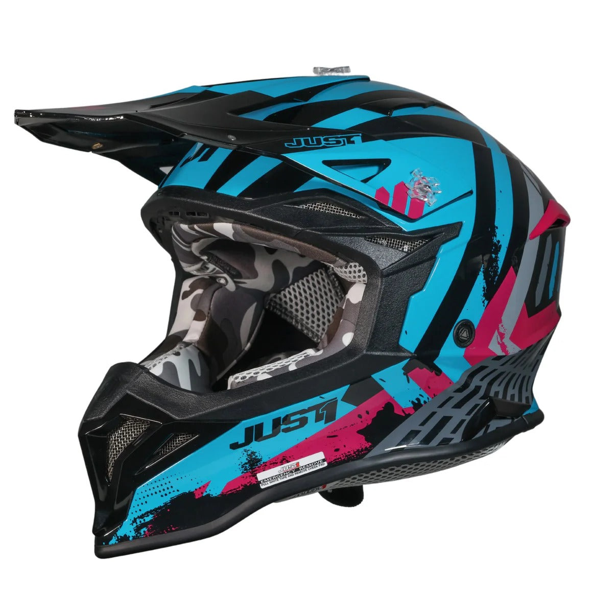 Just1 J39 Marshall Matte Teal/Black/Pink Helmet