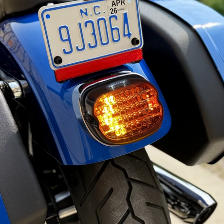 Custom Dynamics CD-TLBASE25STC Taillight Base Plate Turn Signal Delete Tail Tidy Chrome for Harley-Davidson Heritage/Low Rider S/Low Rider ST 25-26