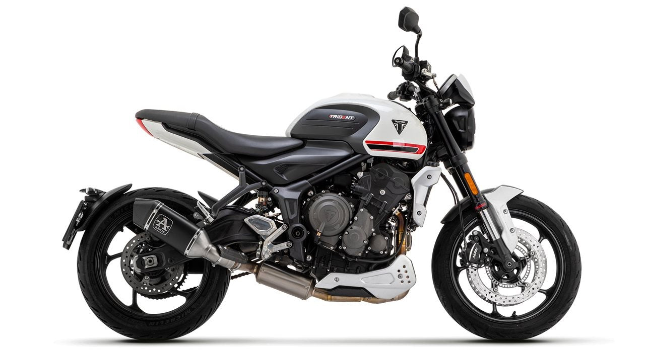 Arrow 71508VAN Veloce Stainless Steel Full Exhaust System w/Aluminium Dark Muffler & Carbon End Cap for Triumph Trident 660 21-Up