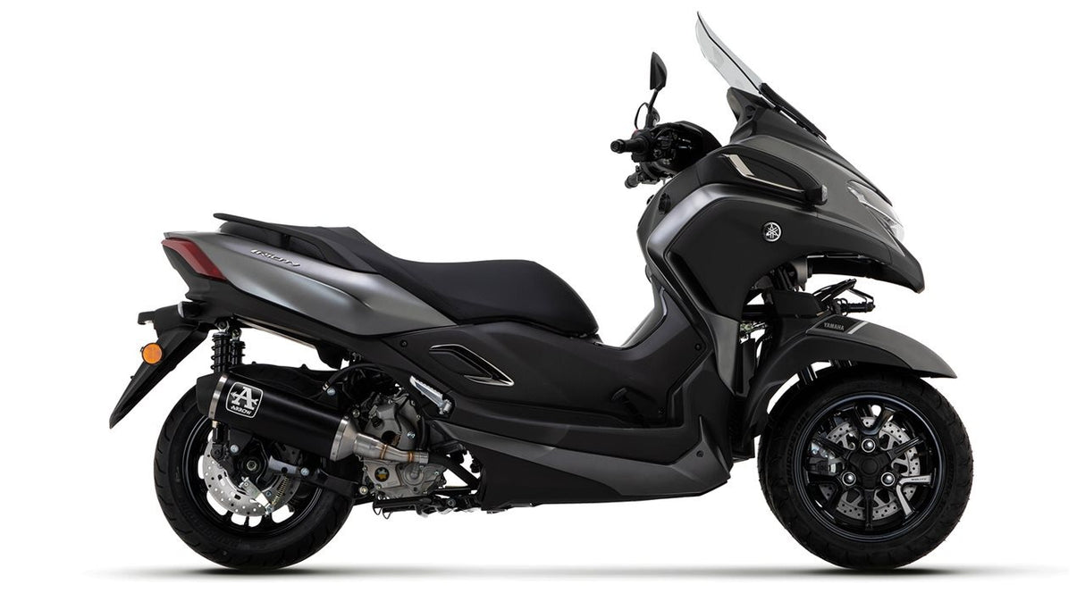 Arrow 53542ANN Urban Aluminium Dark Slip-On Muffler w/Dark Steel End Cap for Yamaha Tricity 300/XMAX 300 21-24