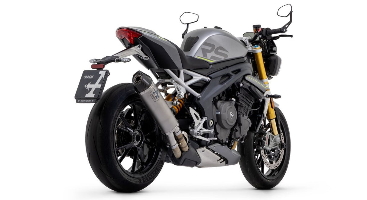 Arrow 71955PK Race-Tech Titanium Slip-On Muffler w/Carbon End Cap for Triumph Speed Triple 1200 RS/Speed Triple 1200 RR 21-24