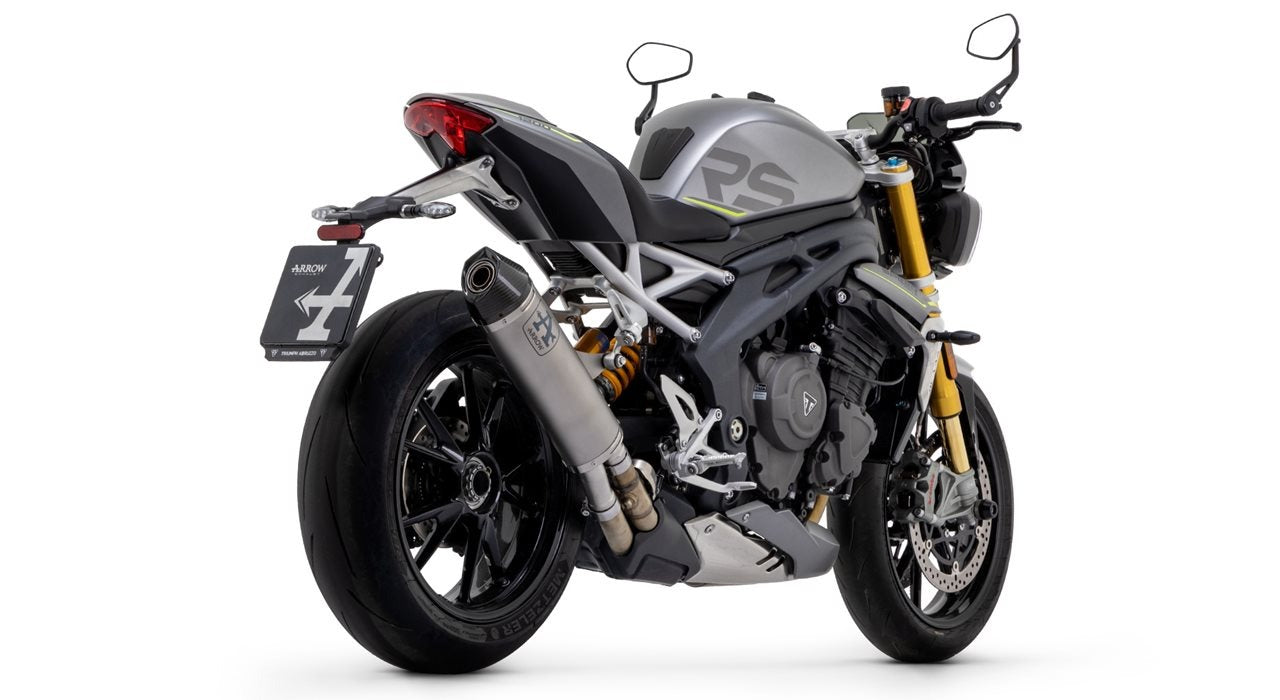 Arrow 71955PK Race-Tech Titanium Slip-On Muffler w/Carbon End Cap for Triumph Speed Triple 1200 RS/Speed Triple 1200 RR 21-24