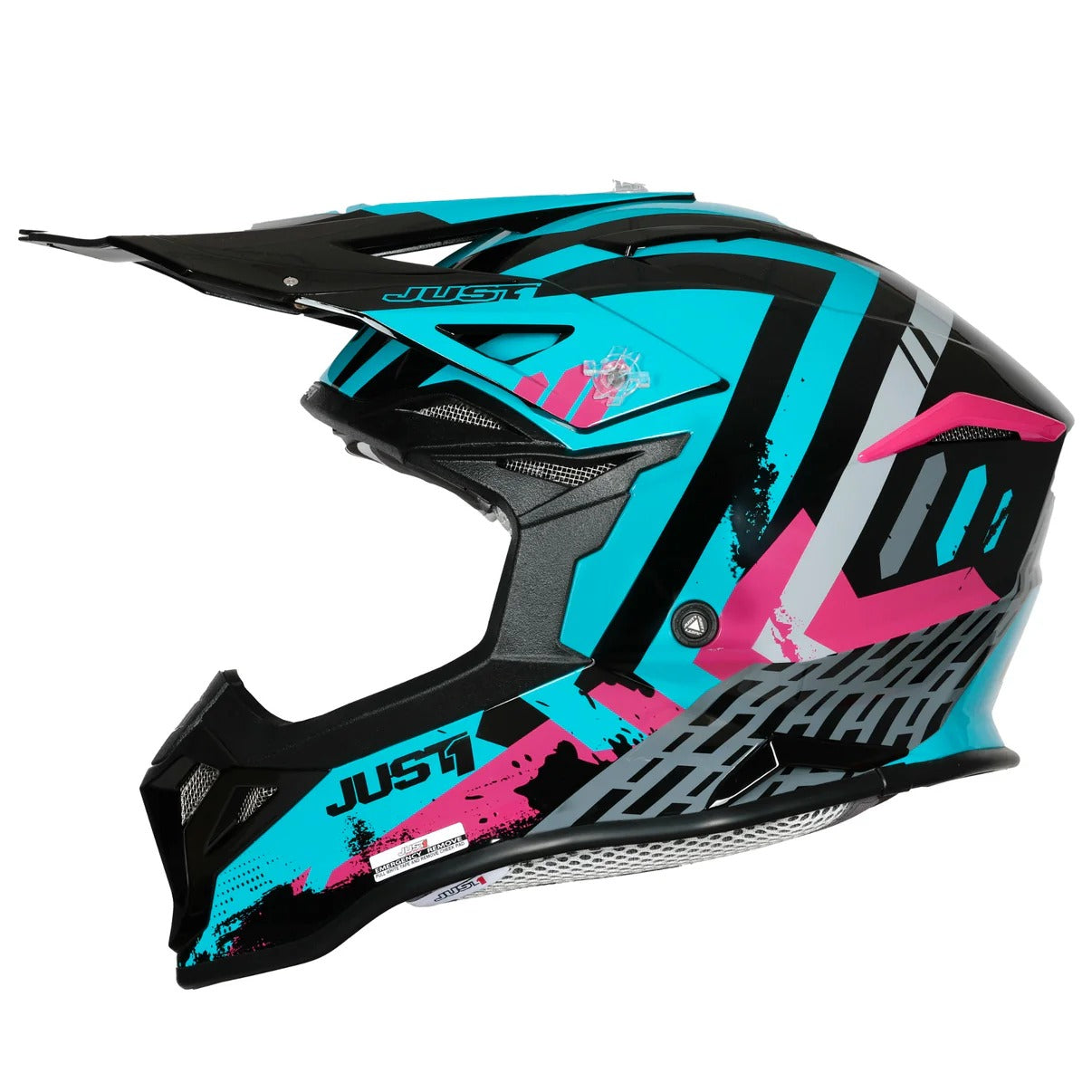 Just1 J39 Marshall Matte Teal/Black/Pink Helmet