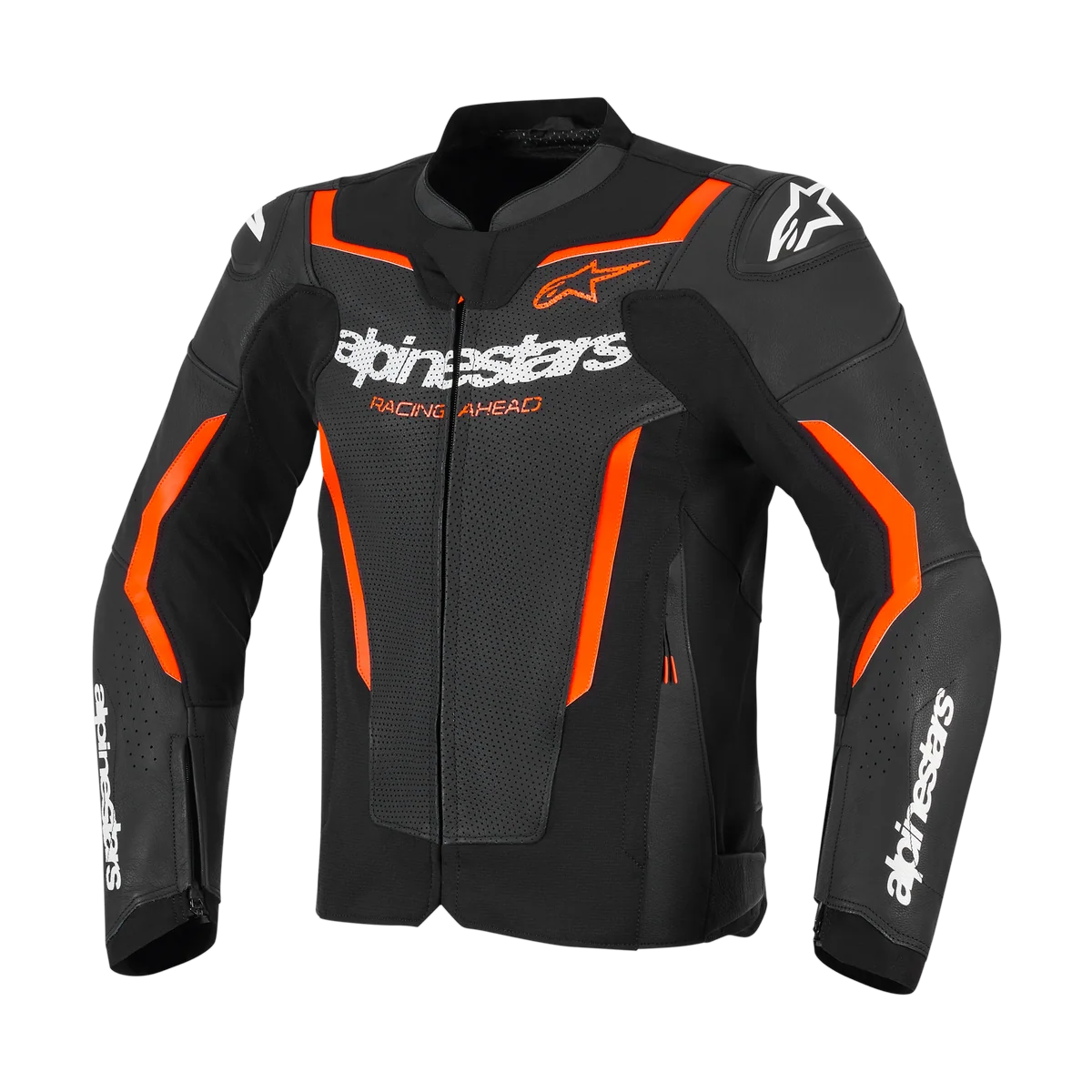 Alpinestars GP Force V2 Air Leather Black/Fluro Red Jacket