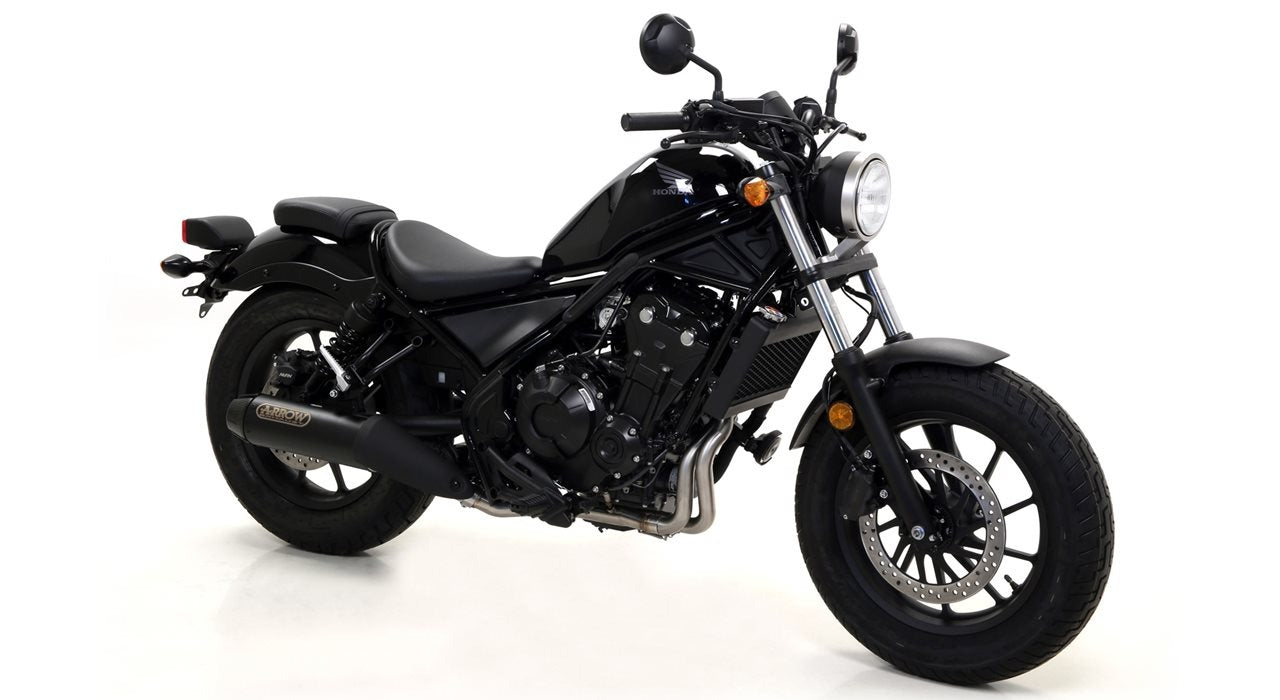 Arrow 74504RBN Rebel Stainless Steel Dark Slip-On Muffler w/Aluminium Dark End Cap for Honda CMX500 Rebel 17-24