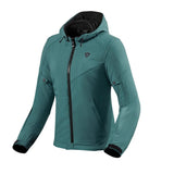 REV'IT! Afterburn H2O Dark Green Textile Womens Hoodie Jacket