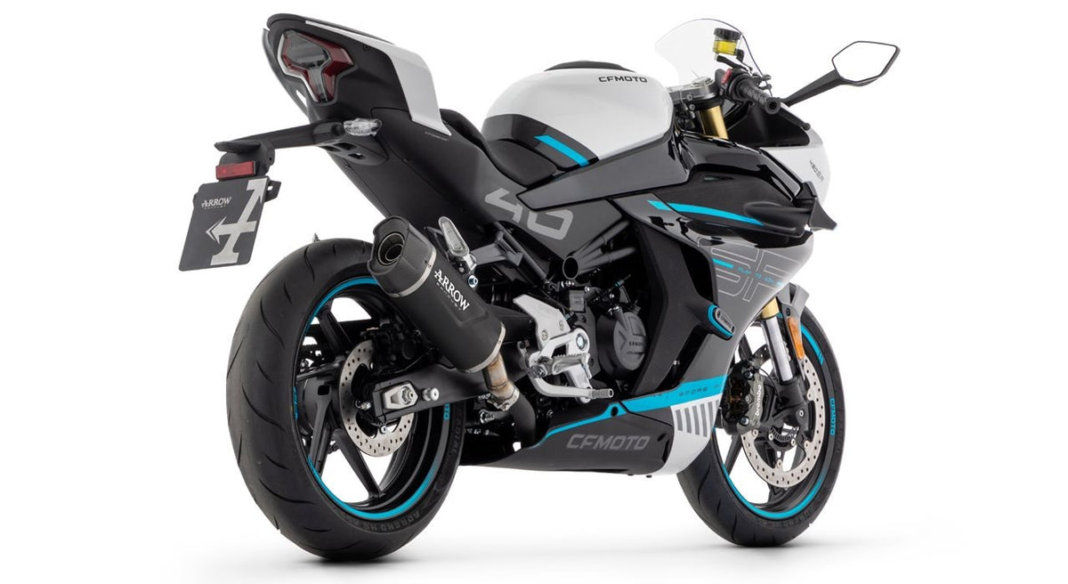 Arrow 71959AKN Indy Race Evo Aluminium Dark Slip-On Muffler w/Carbon End Cap for CF Moto 450NK/450SR 23-Up
