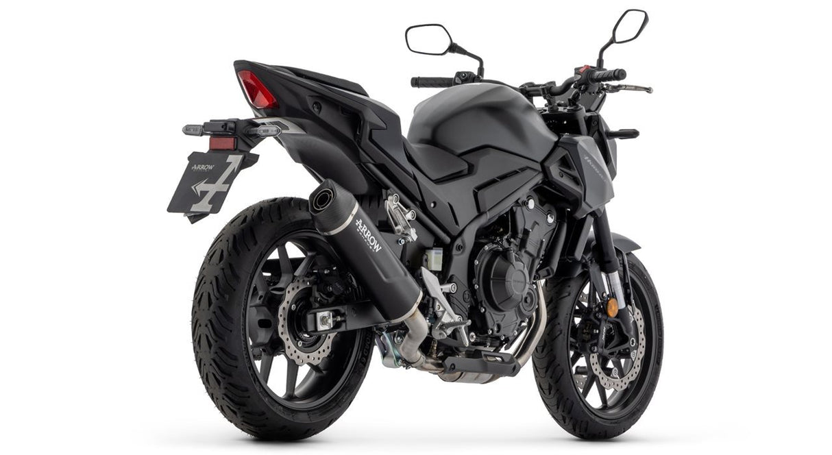 Arrow 71964AKN Indy Race Evo Aluminium Dark Slip-On Muffler w/Carbon End Cap for Honda CB500 Hornet/NX500 24-Up