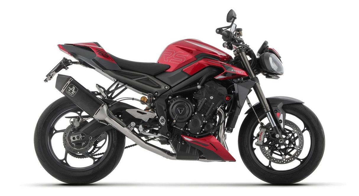 Arrow 71505VAN Veloce Stainless Steel Full Exhaust System w/Aluminium Dark Muffler & Carbon End Cap for Triumph Street Triple 765 RS 23-24